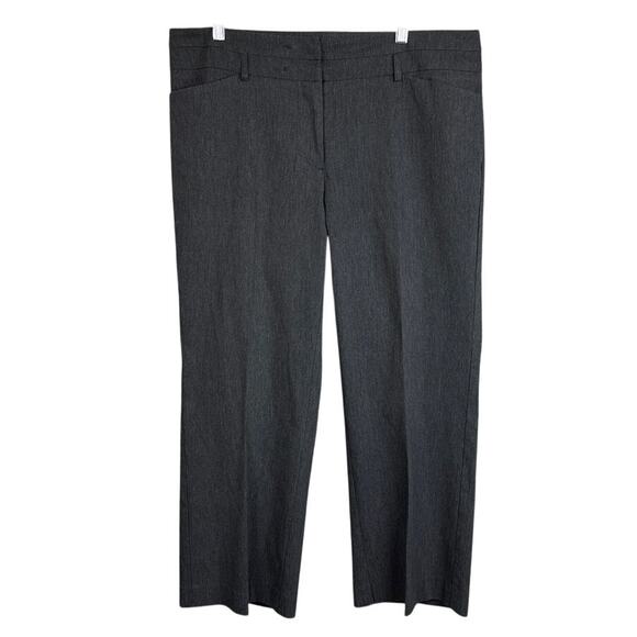 Lane Bryant Cropped Pleated Trousers Dark Gray Rayon Blend Office Size 16 Tall - Picture 1 of 7